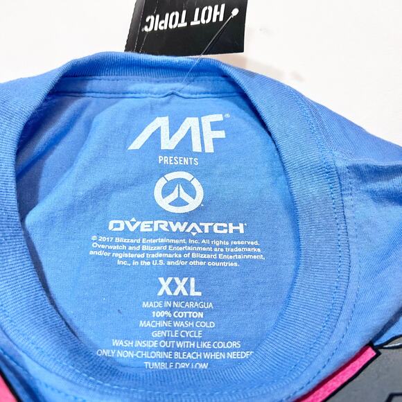 Hot Topic x Blizzard Overwatch D.Va Cosplay Shirt XXL Mighty Fine Pink Bunny - Picture 3 of 3